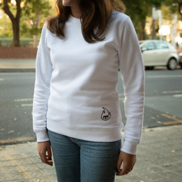 Dessuadora Dona "Flama" Assemblea color blanc