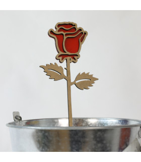 Rosa de fusta natural Sant Jordi