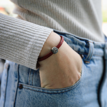 Polsera de cuir Rosa de Sant Jordi