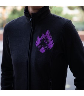 Jaqueta polar Feminista "Dones lliure..." color negre