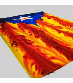 Estelada blava mitjana de flames