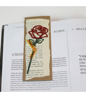 Punt de llibre de la  rosa oberta