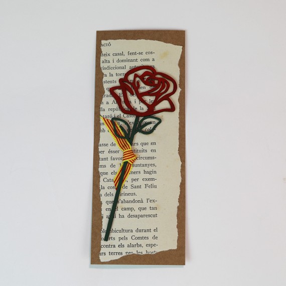 Punt de llibre de la  rosa oberta