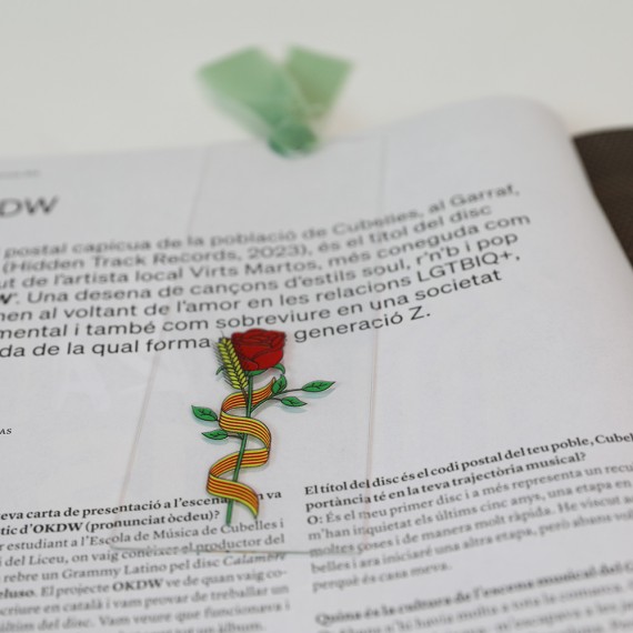 Punt de llibre acrílic de la rosa