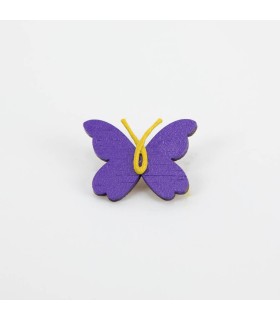 Papallona de fusta de color lila (40 mm)