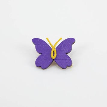 Papallona de fusta de color lila (40 mm)