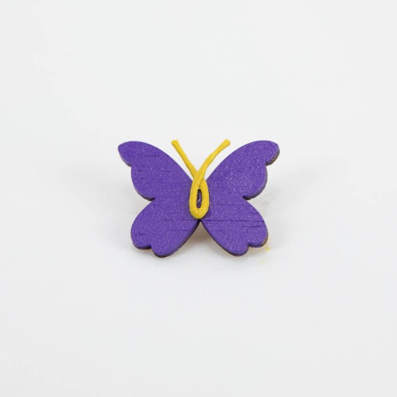 Papallona de fusta de color lila (40 mm)