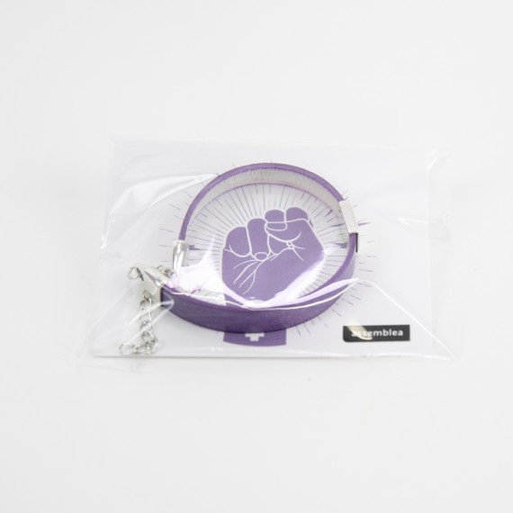 Polsera de pell amb peça simbol feminista de zamac