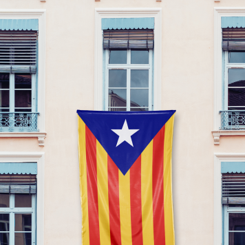 Estelada blava 300x200 cm - amb anells