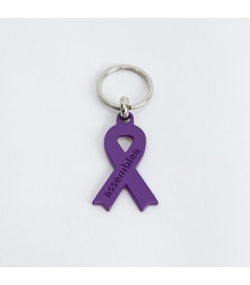 Clauer metàl·lic llaç groc bany lila