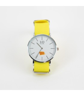 Rellotge 1-Oclock esfera blanca corretja groga 40 mm