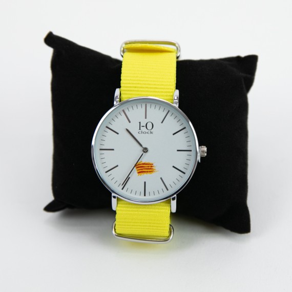 Rellotge 1-Oclock esfera blanca corretja groga 40 mm