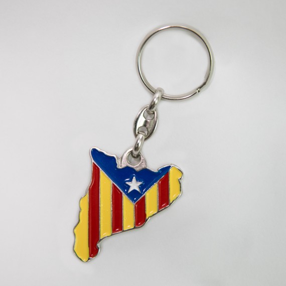 Clauer metàl·lic Catalunya estelada blava