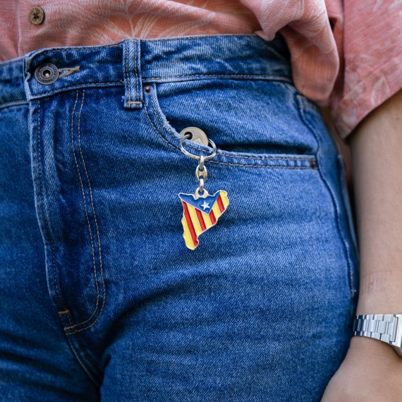 Clauer metàl·lic Catalunya estelada blava